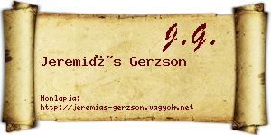 Jeremiás Gerzson névjegykártya